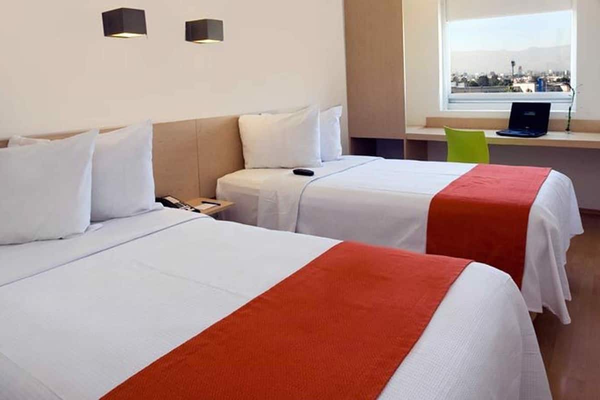 Desk, laptop workspace, free WiFi, bed sheets