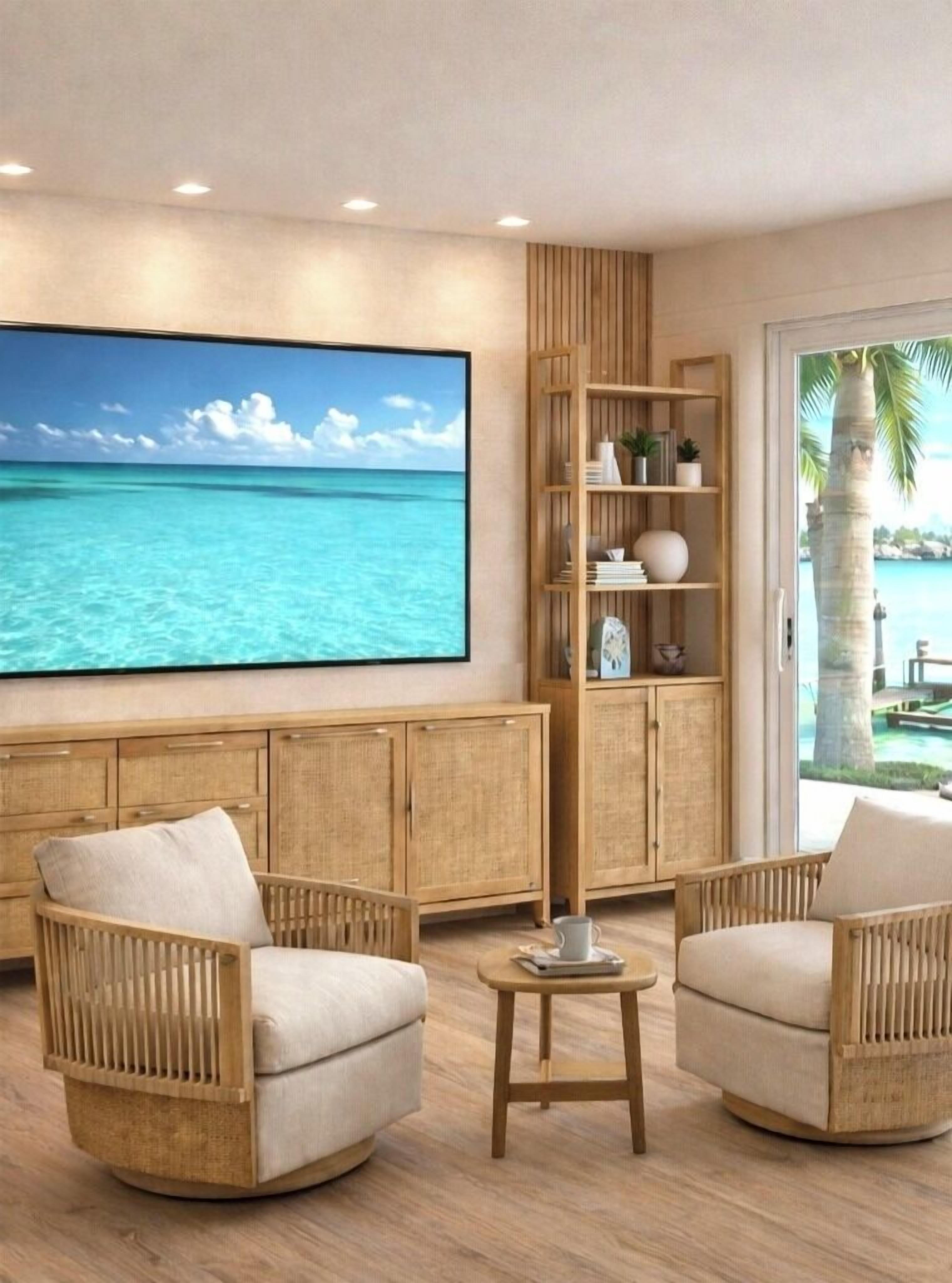 Premium King Suite | Living area | 80-inch Smart TV with cable channels, TV