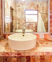 Standard Room, 2 Double Beds | Bathroom | Shower, towels, soap, toilet paper