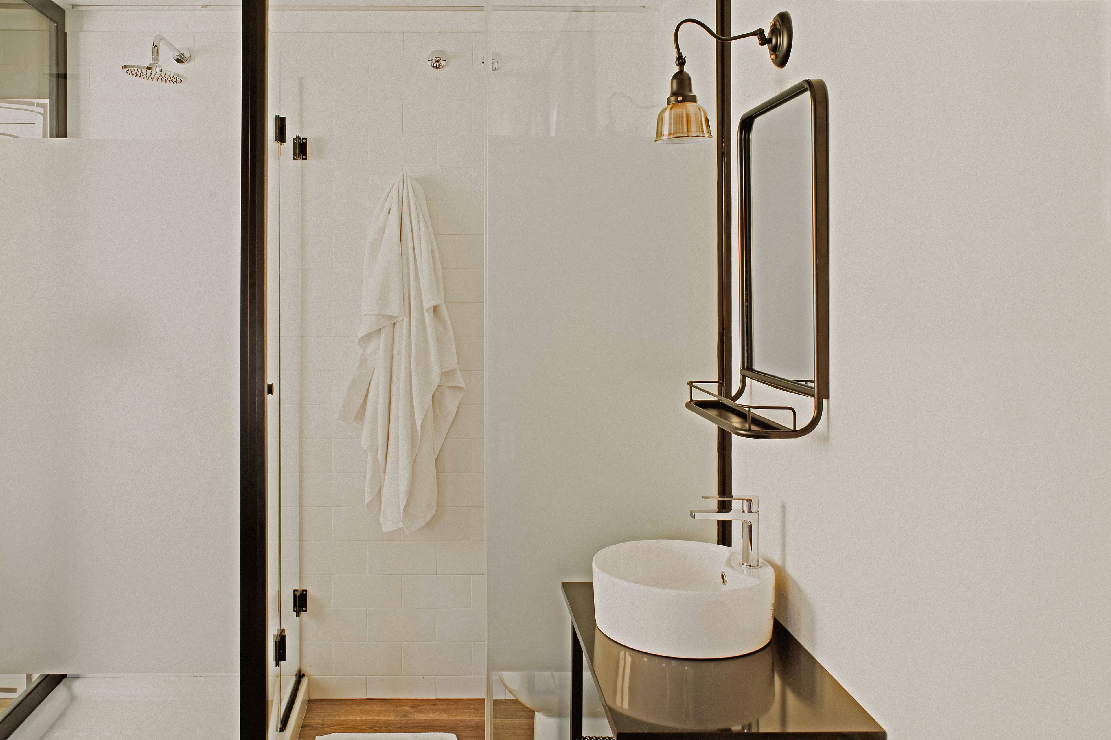 Superior Double Room, Terrace | Bathroom | Shower, rainfall showerhead, towels, soap