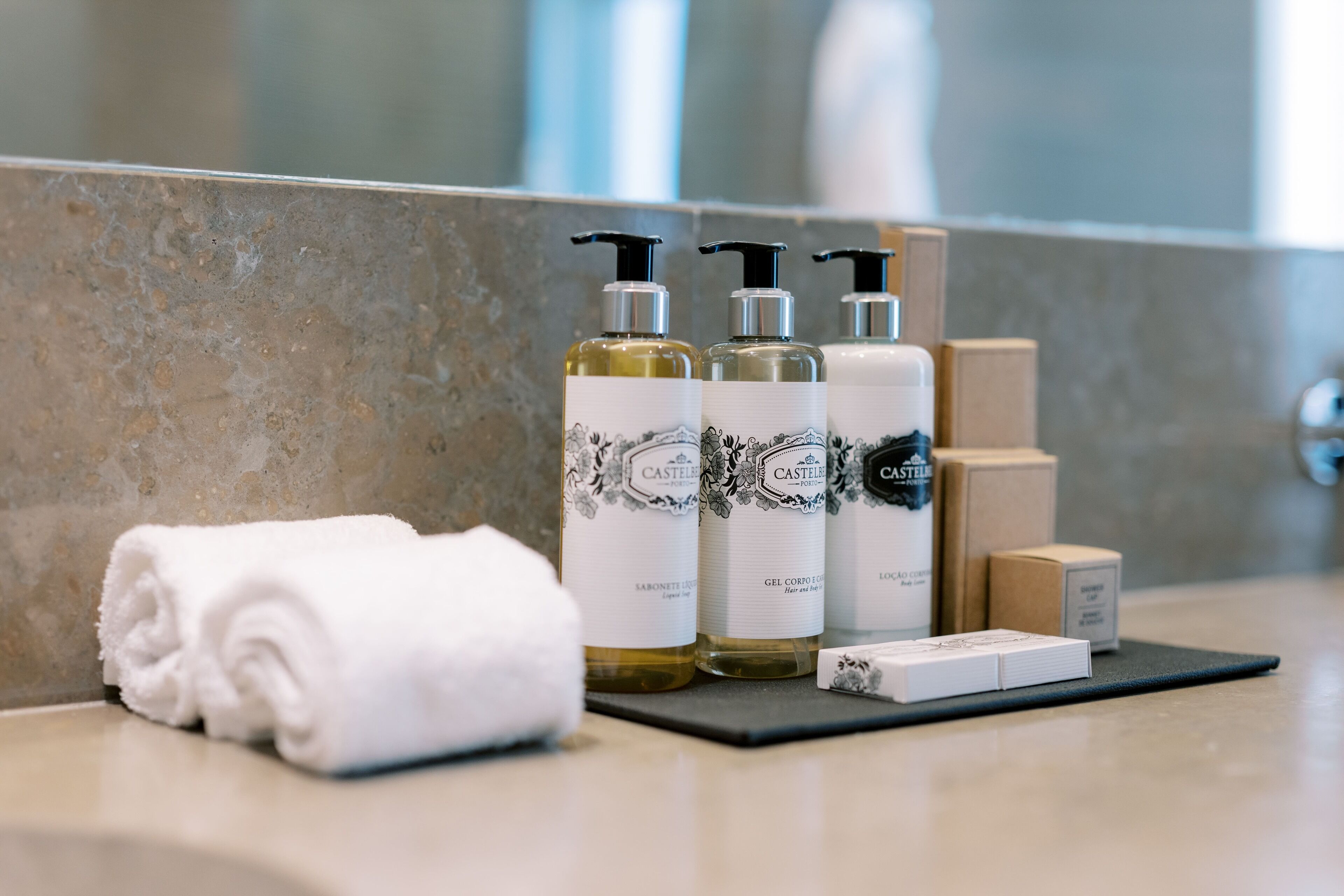 free toiletries, hair dryer, slippers, bidet