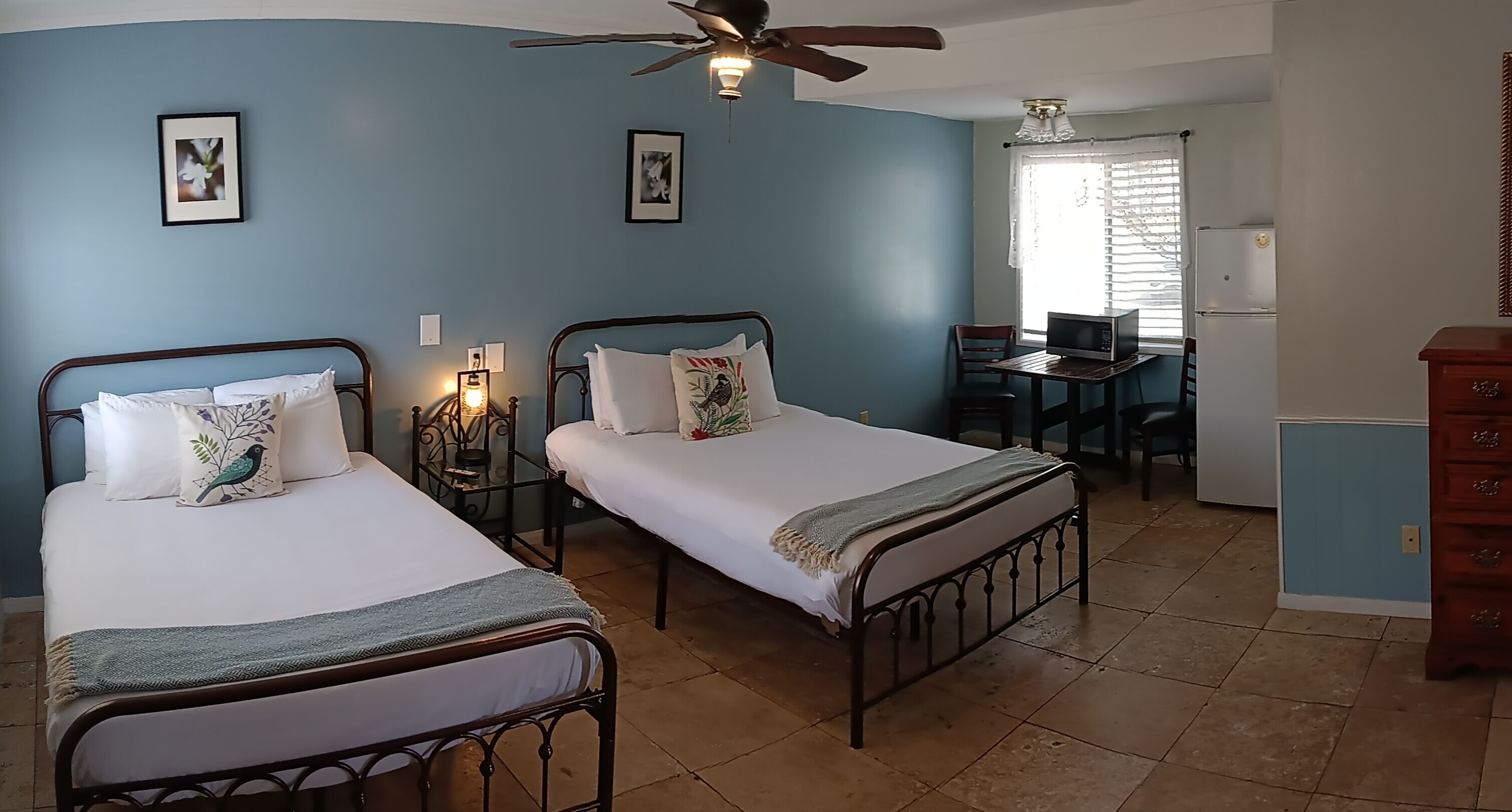 Room, 2 Double Beds, Kitchen | Egyptian cotton sheets, premium bedding, down comforters, free WiFi