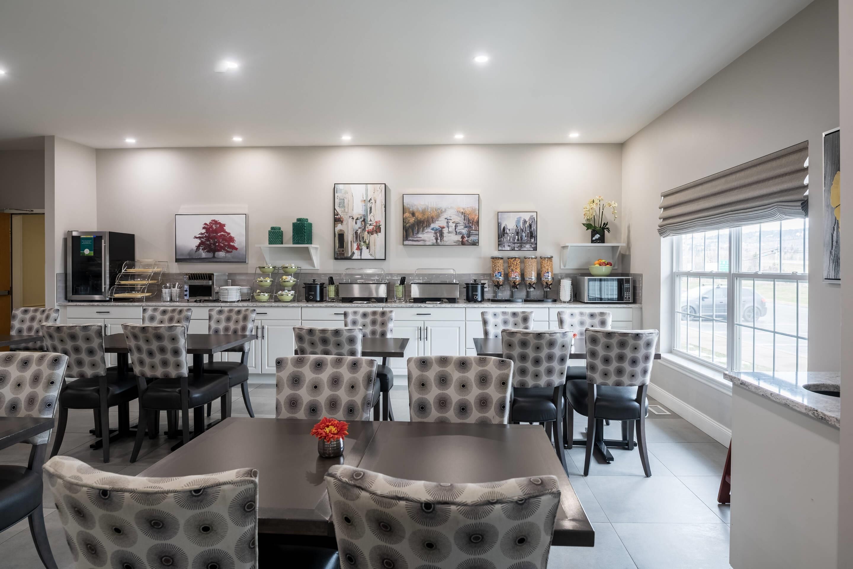 Free daily self-serve breakfast