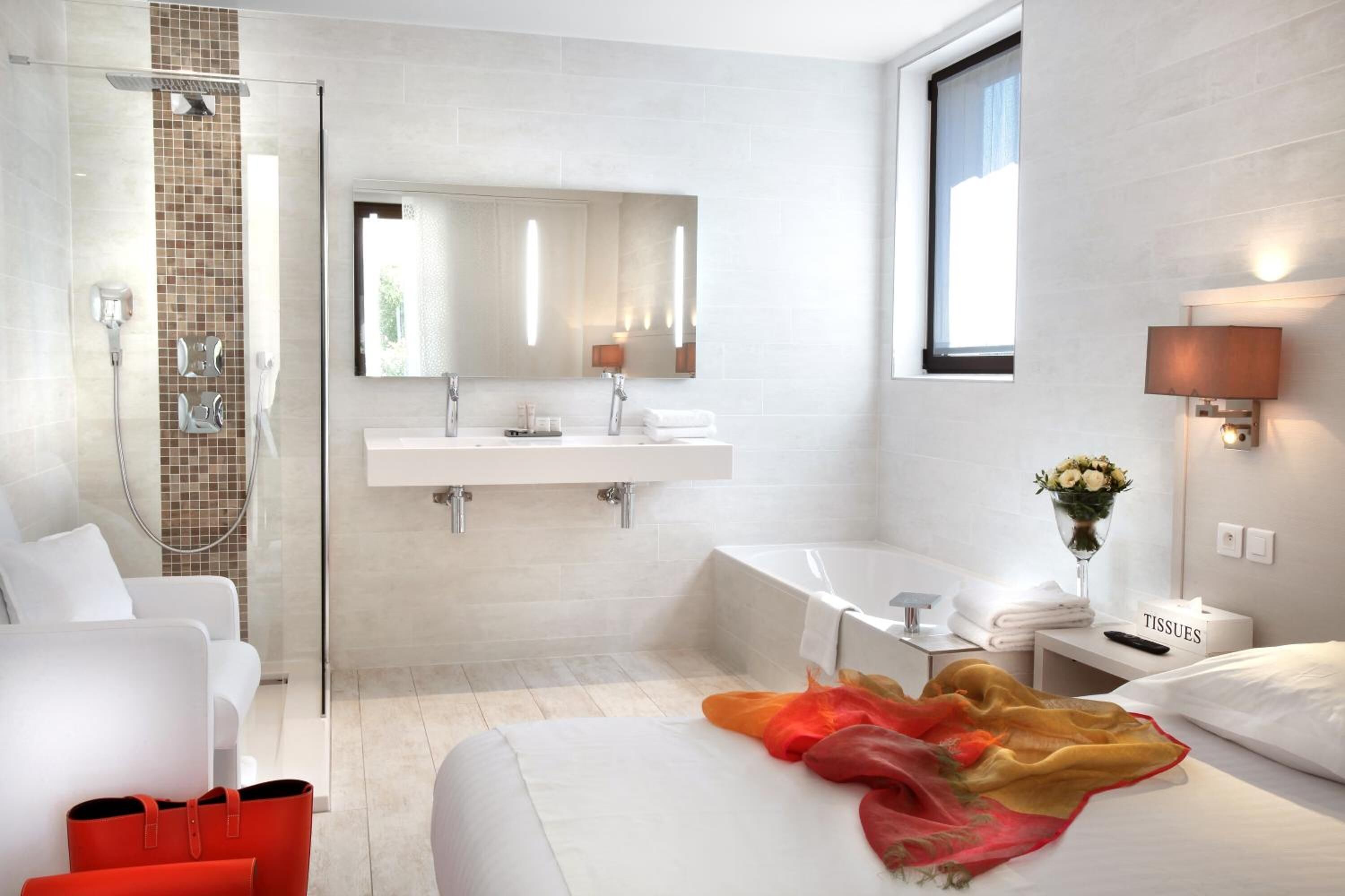 free toiletries, hair dryer, towels