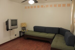 Tweepersoonskamer | Woonruimte | Een dvd-speler