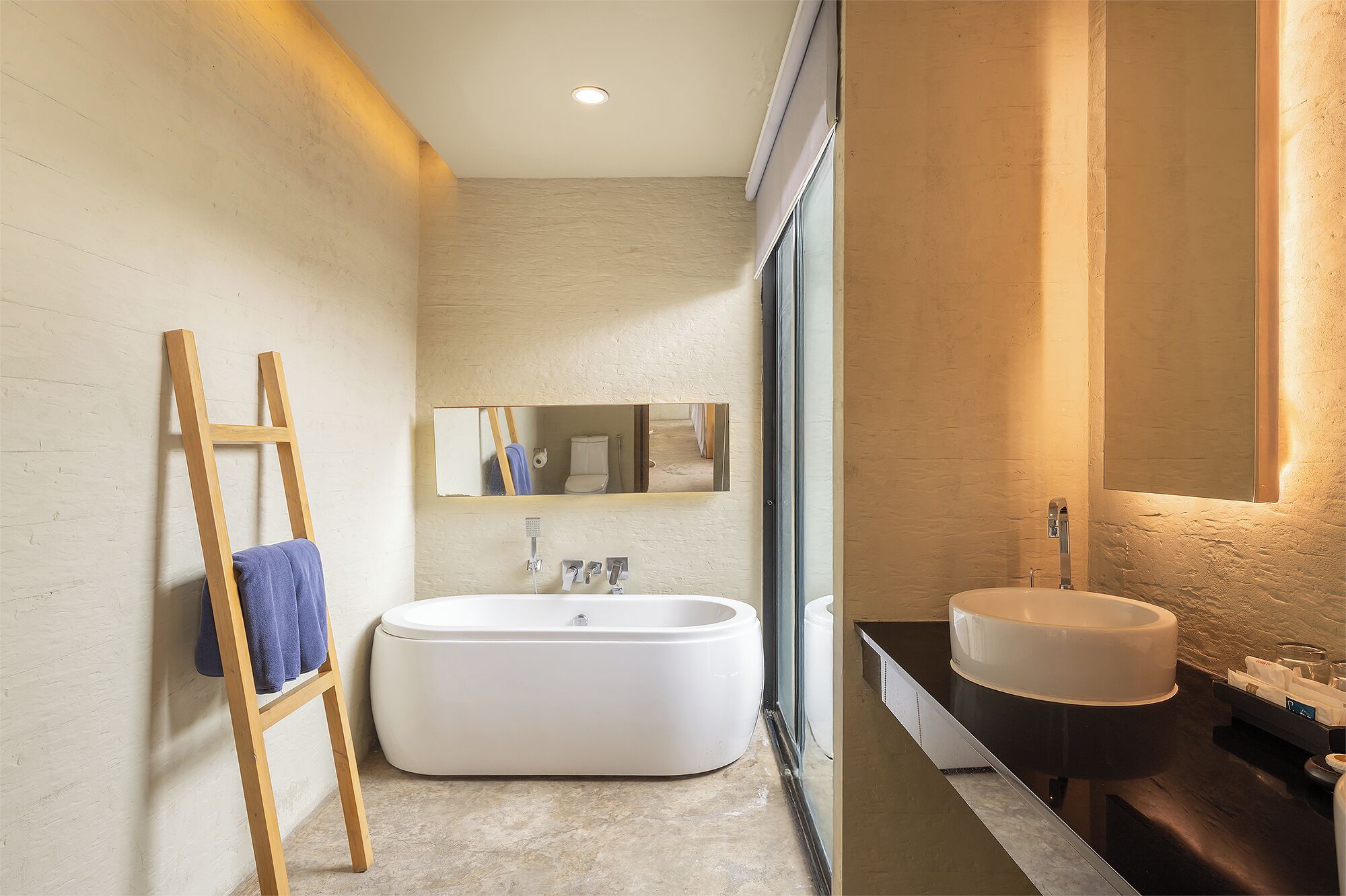 2 bedroom suite pool villa | bathroom | separate bathtub and shower, deep-soaking bathtub, rainfall showerhead