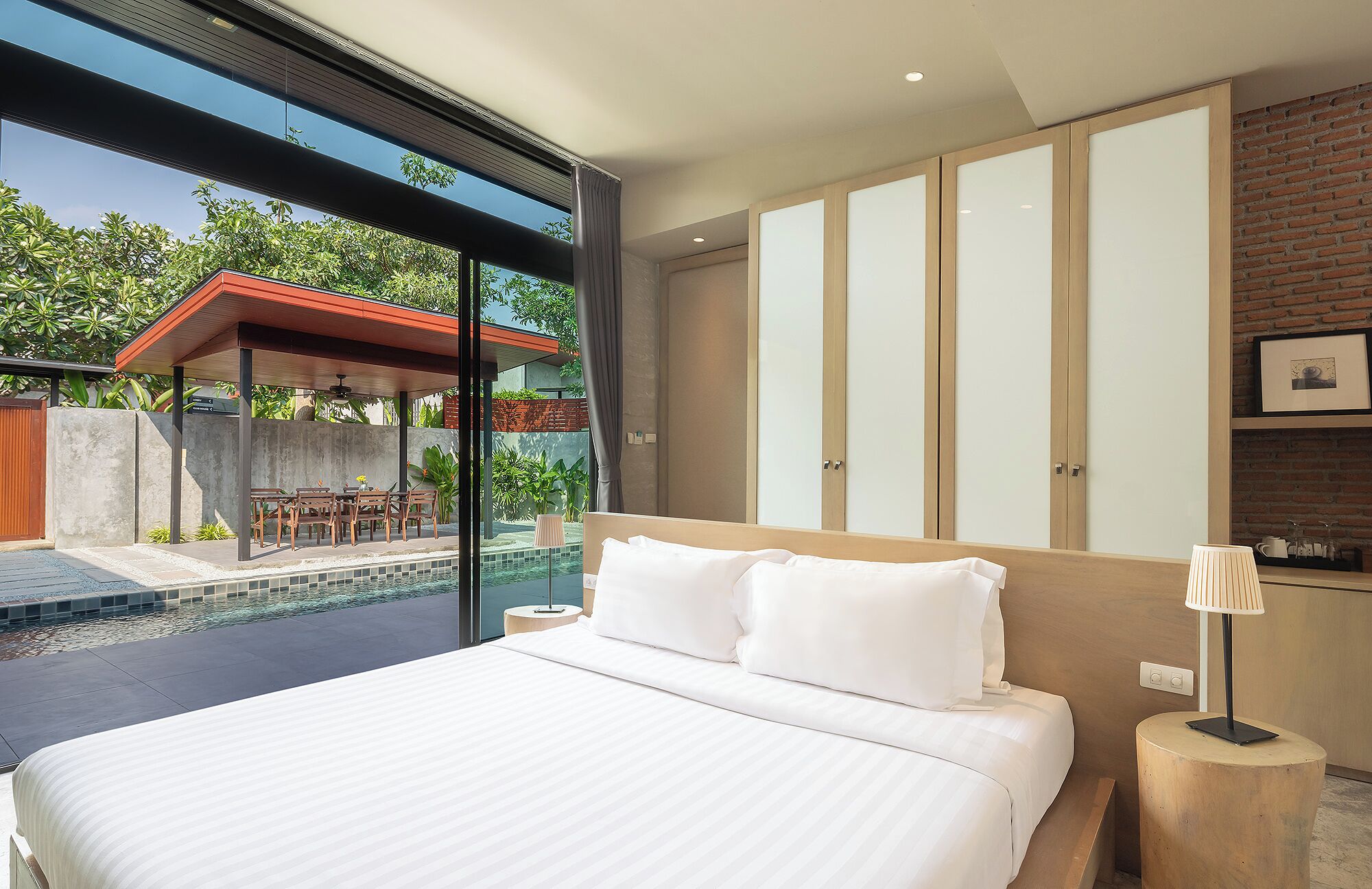 grand 3 bedroom suite pool villa | frette italian sheets, premium bedding, select comfort beds, minibar