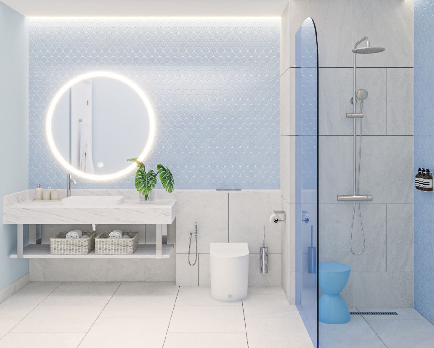 premium beach villa | bathroom | free toiletries, hair dryer, bidet, towels