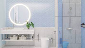 Premium Beach Villa | Bathroom | Free toiletries, hair dryer, bidet, towels