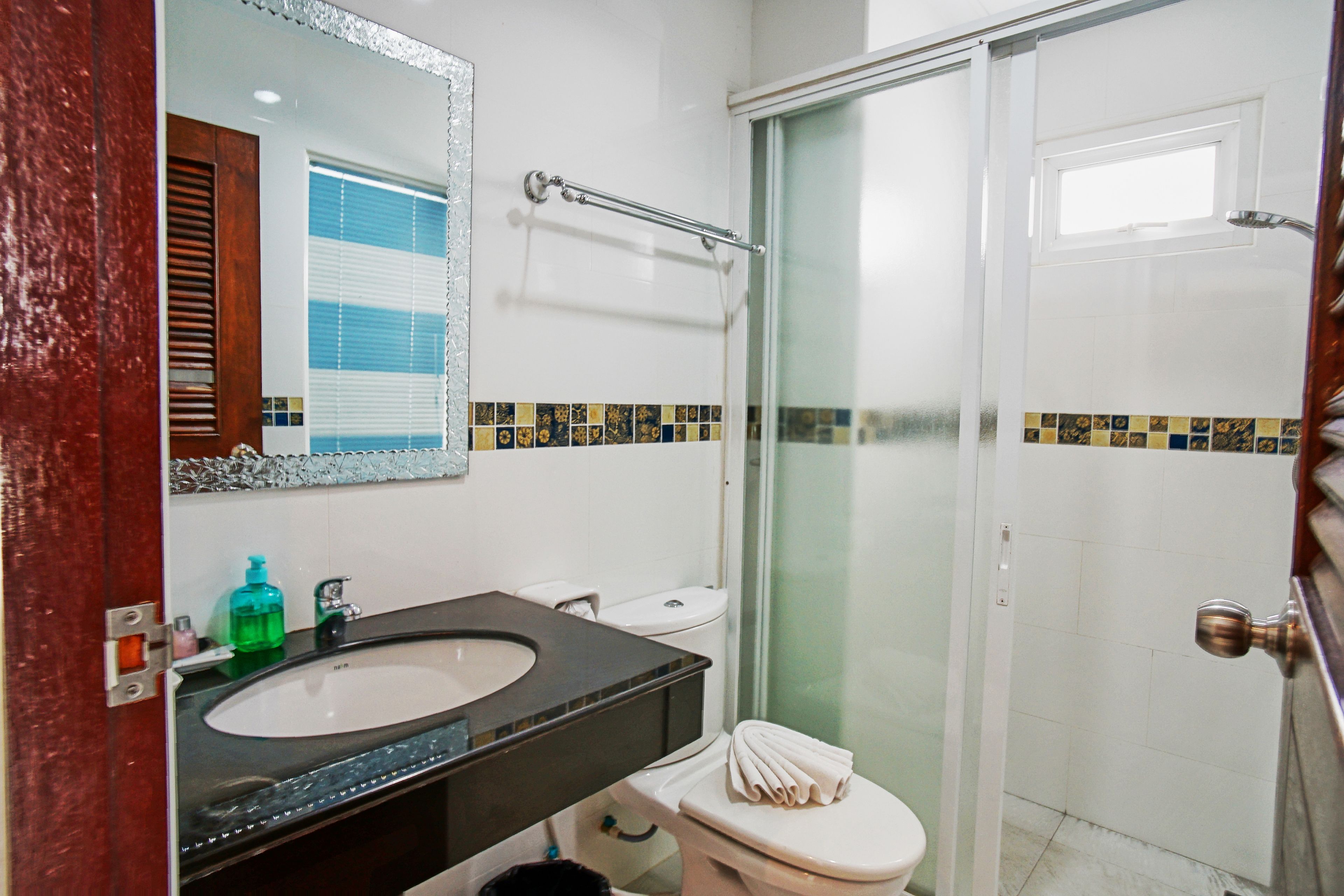 shower, free toiletries, hair dryer, bidet