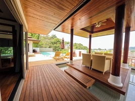 Villa 2 Bedrooms, Private Pool, Ocean View | Terraza o patio
