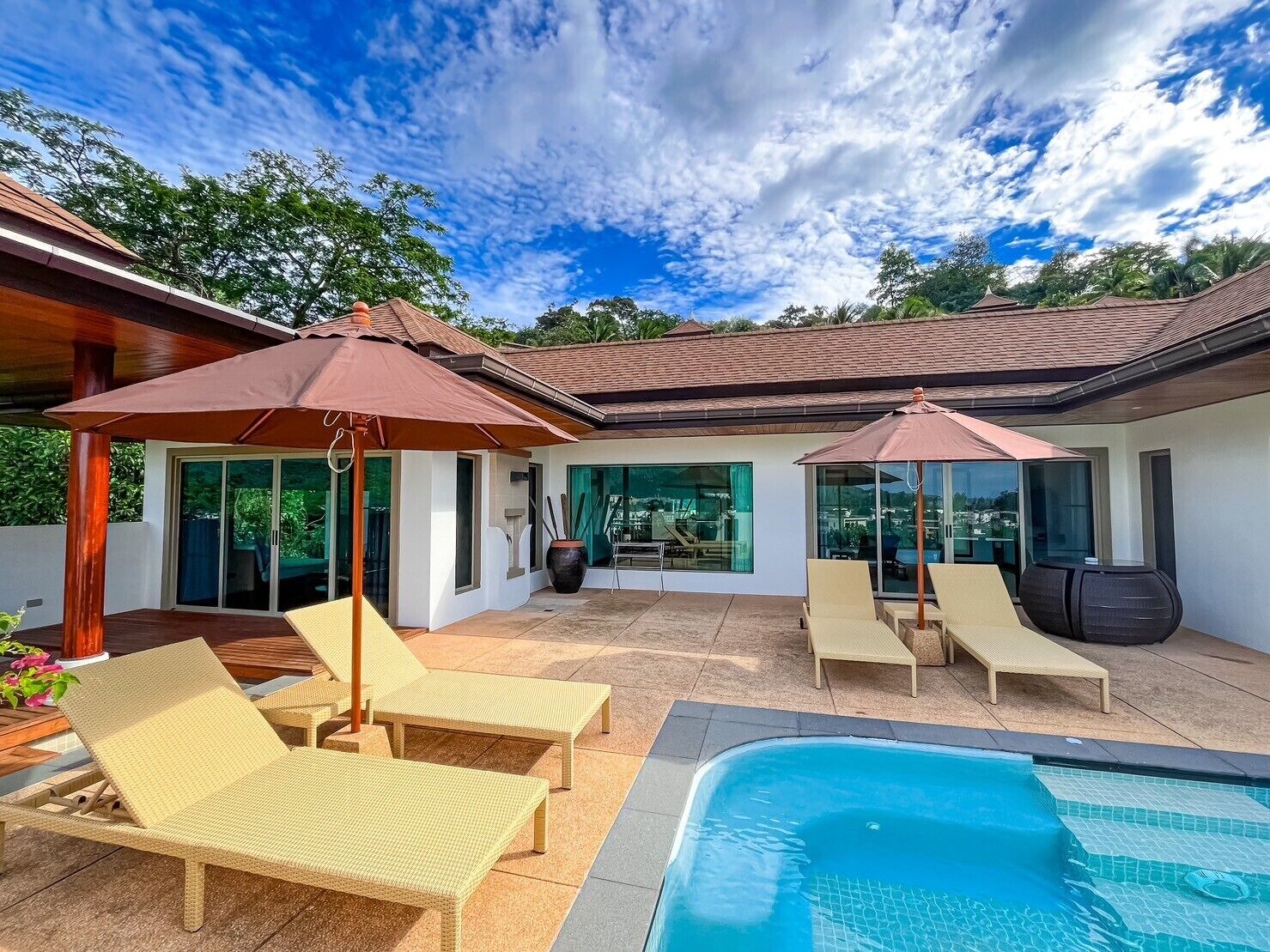 Villa 2 Bedrooms, Private Pool, Ocean View | Balcony view