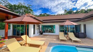 Villa 2 Bedrooms, Private Pool, Ocean View | Balcony view