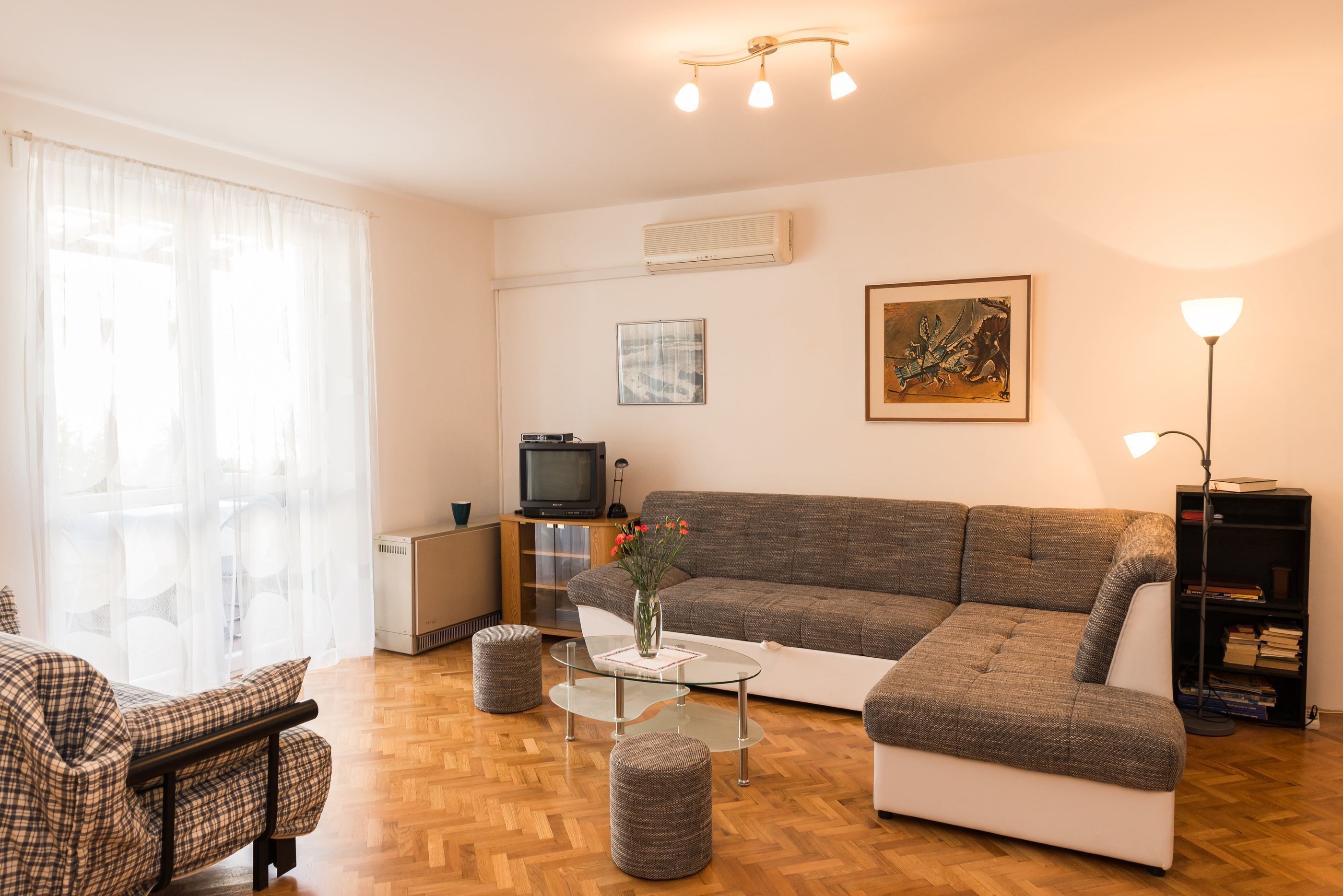 Apartment, 1 Bedroom, Terrace, Sea View | Living area | 80-cm LCD TV with satellite channels, TV