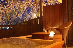 Suite with an open-air bath, Smoking | Bathroom | Free toiletries, hair dryer, slippers, electronic bidet