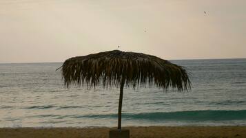On the beach, white sand, beach bar
