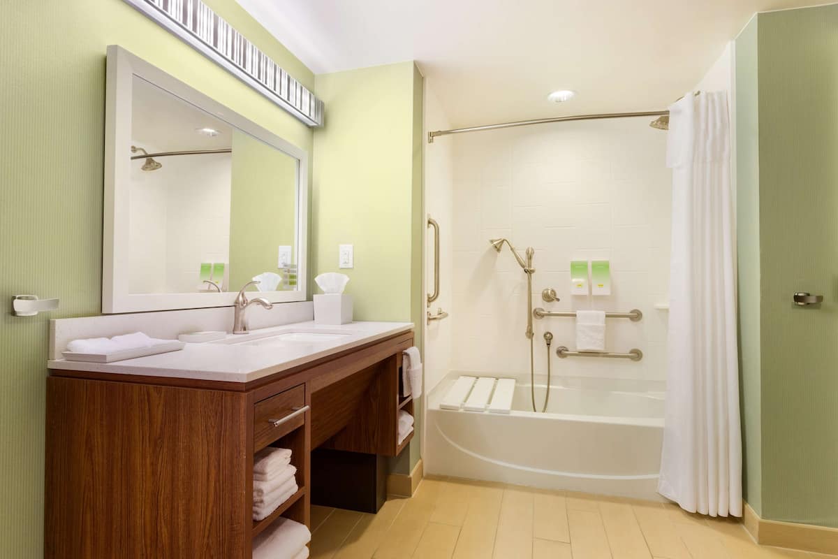 free toiletries, hair dryer, towels