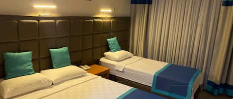 Premium bedding, minibar, desk, laptop workspace