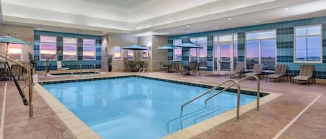 Indoor pool, open 8 AM to 11 PM, sun loungers