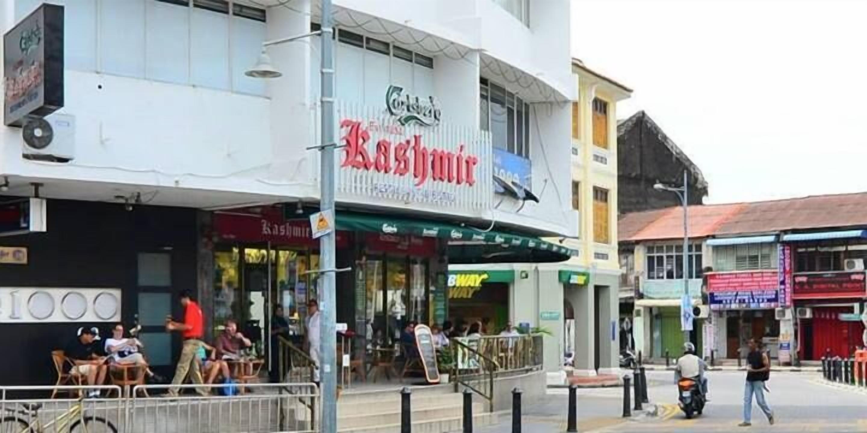A building with a sign that reads "Kashmir."