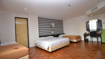 Family Room | Premium bedding, desk, blackout drapes, free WiFi