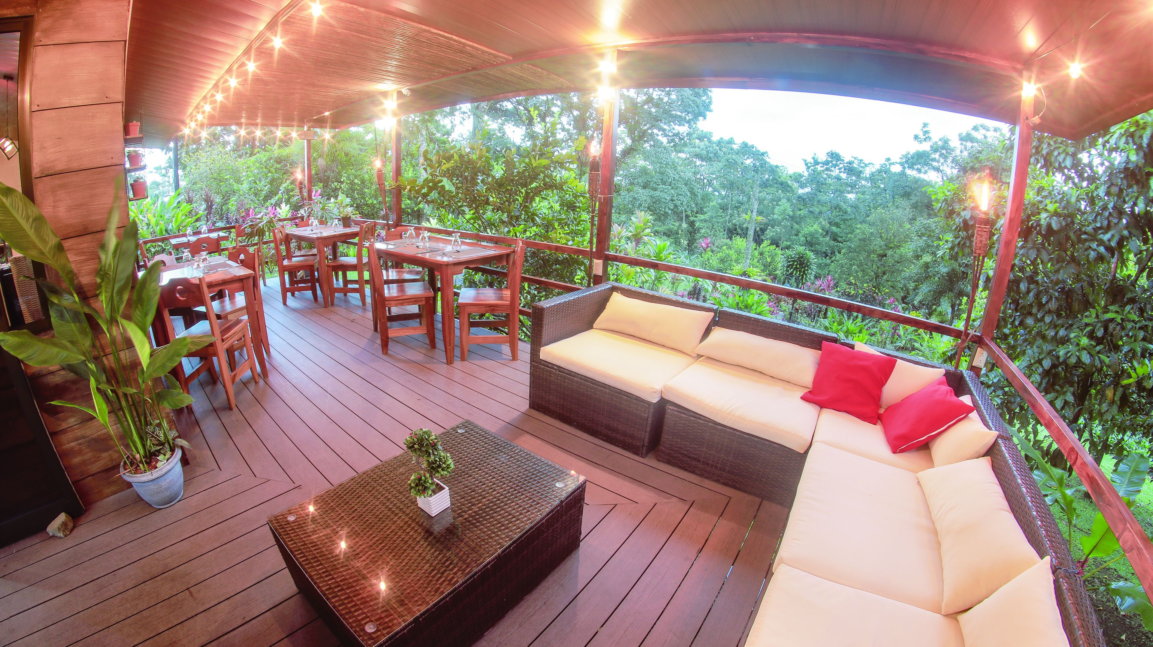 Lunch and dinner served, garden views 