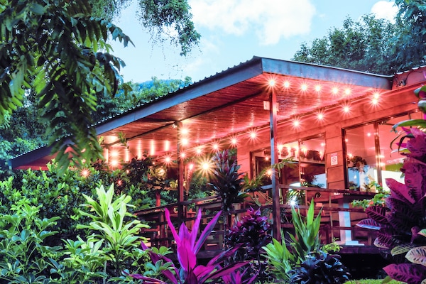 Se sirven comidas y cenas; con vista al jardín