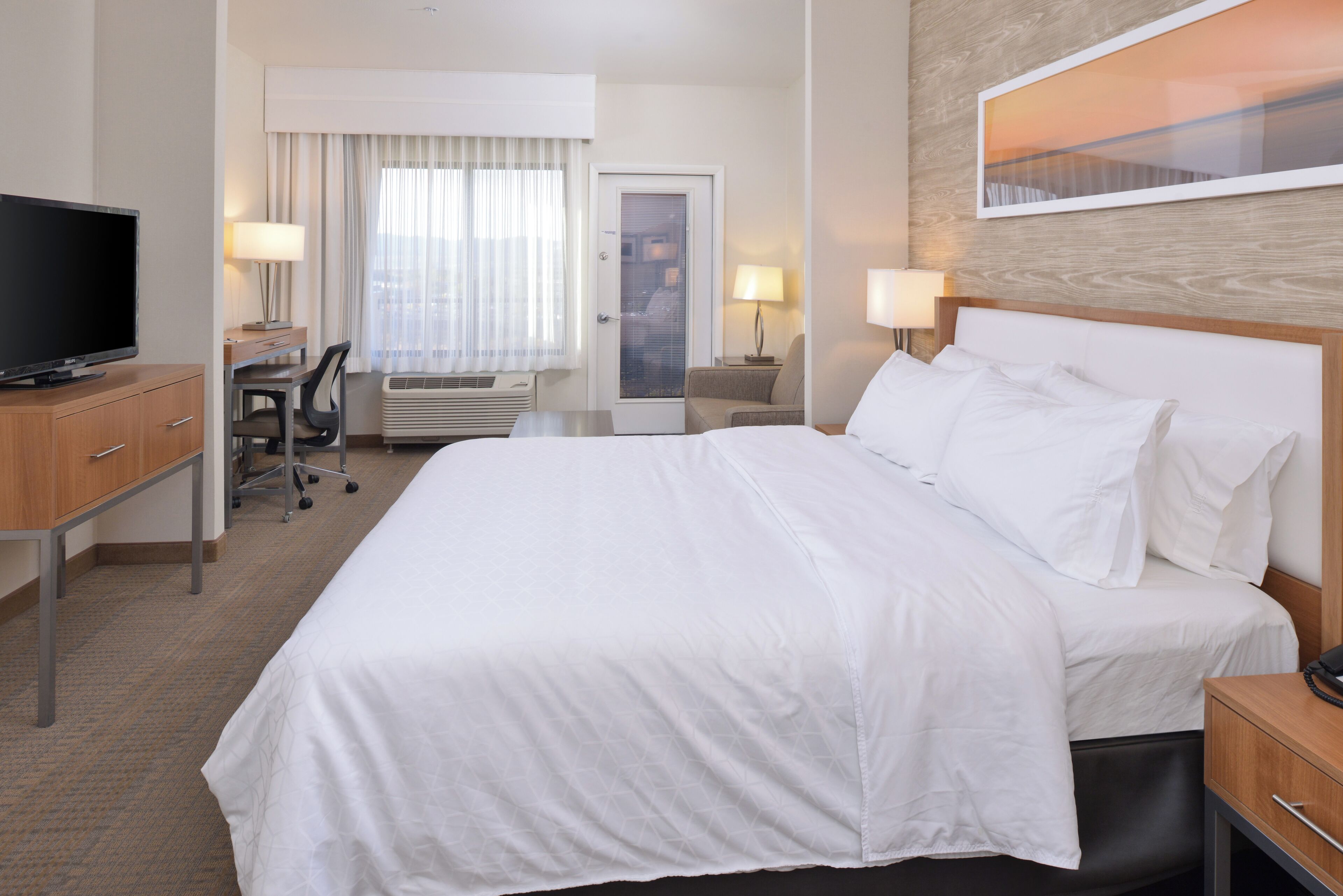 Individually decorated, individually furnished, desk, blackout curtains