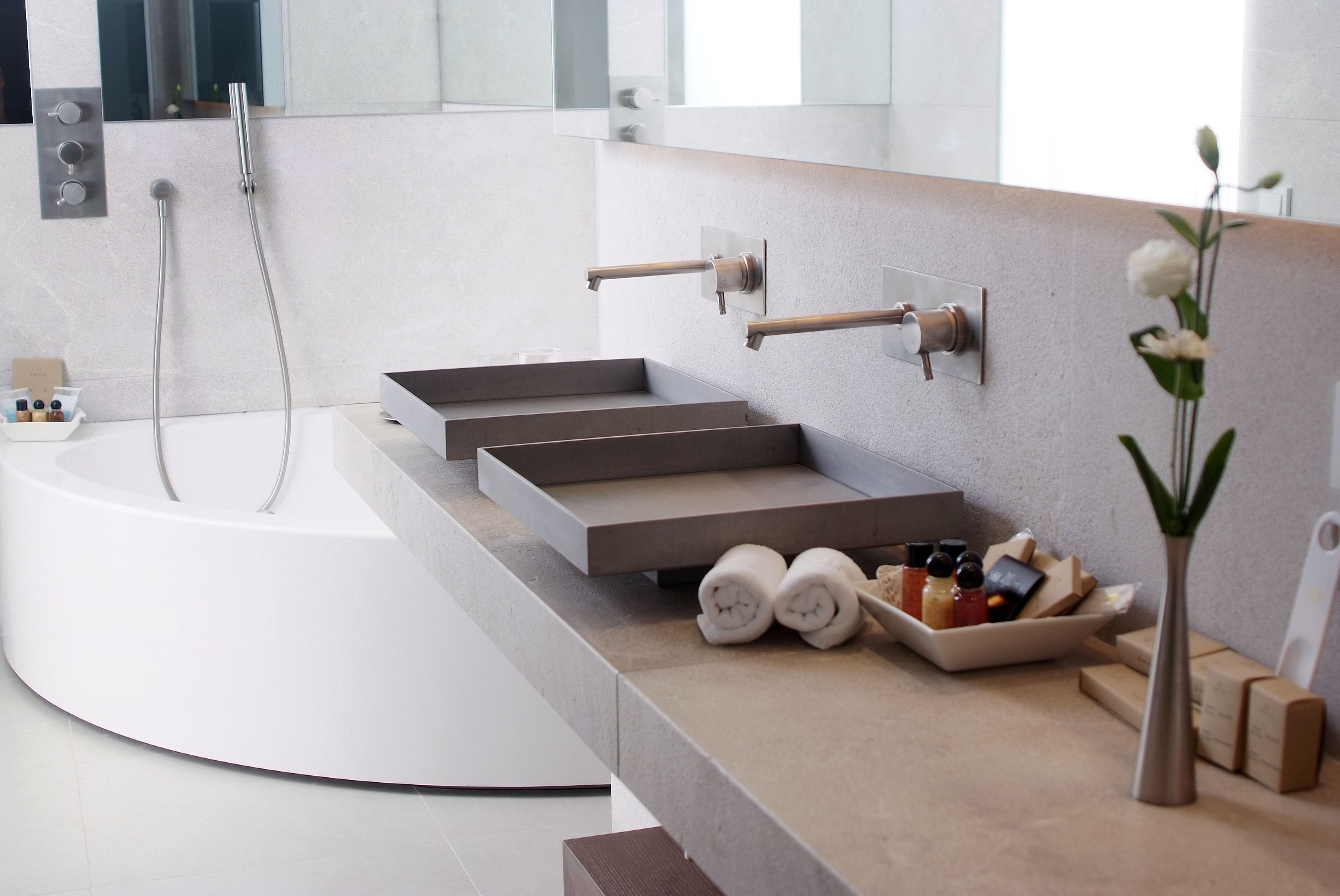 free toiletries, hair dryer, bathrobes, towels