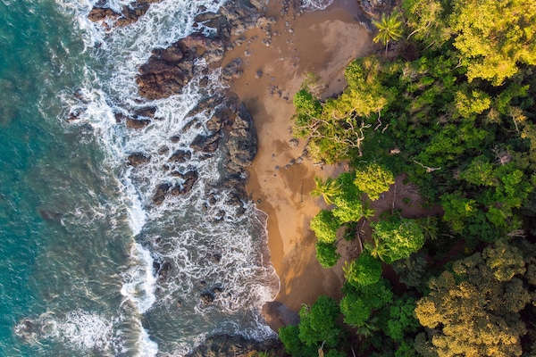 En la playa y toallas de playa