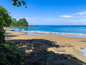 On the beach, beach towels