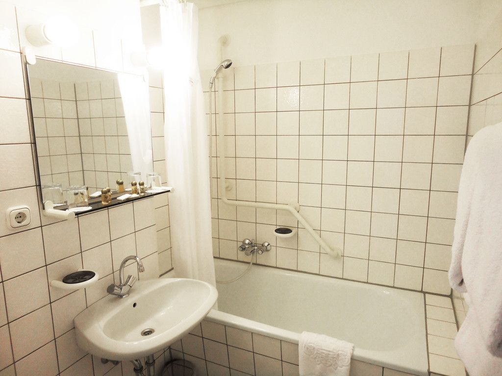 free toiletries, hair dryer, towels