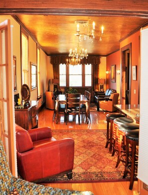 42-inch plasma TV with premium TV channels, TV, DVD player