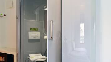 Shower, bidet, towels, soap