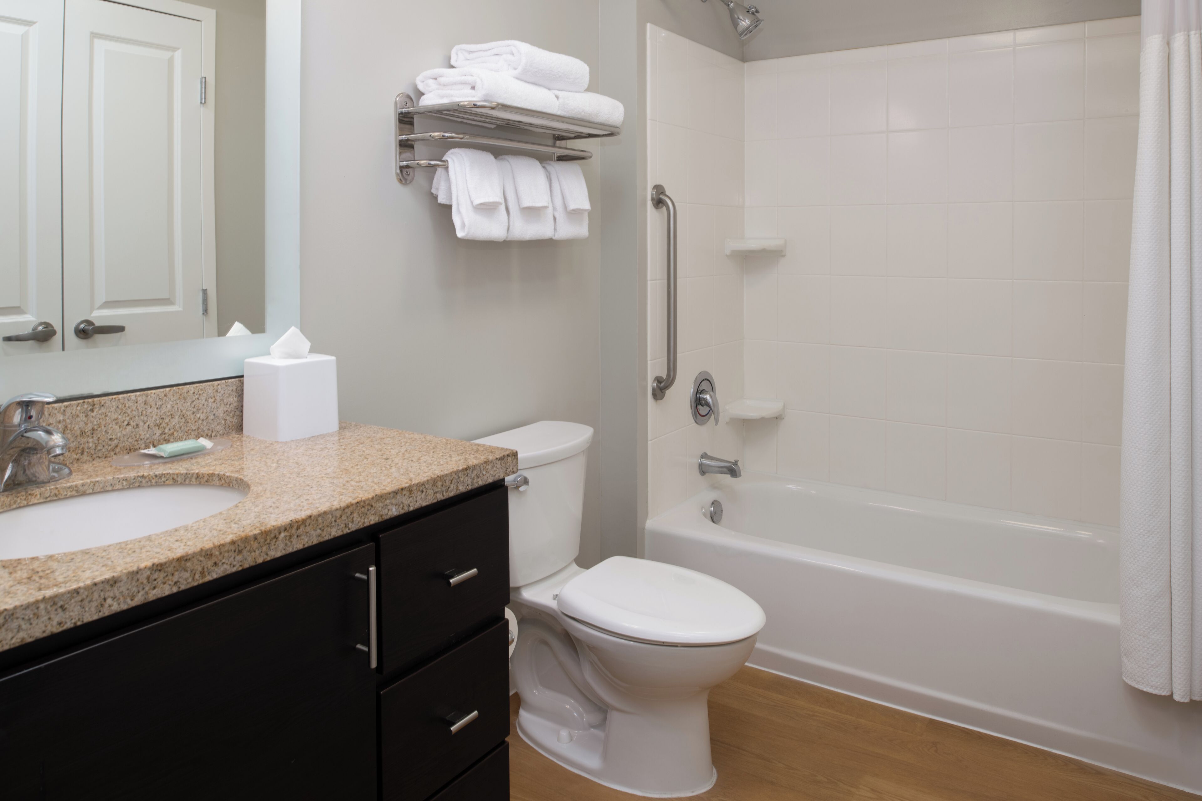 free toiletries, hair dryer, towels