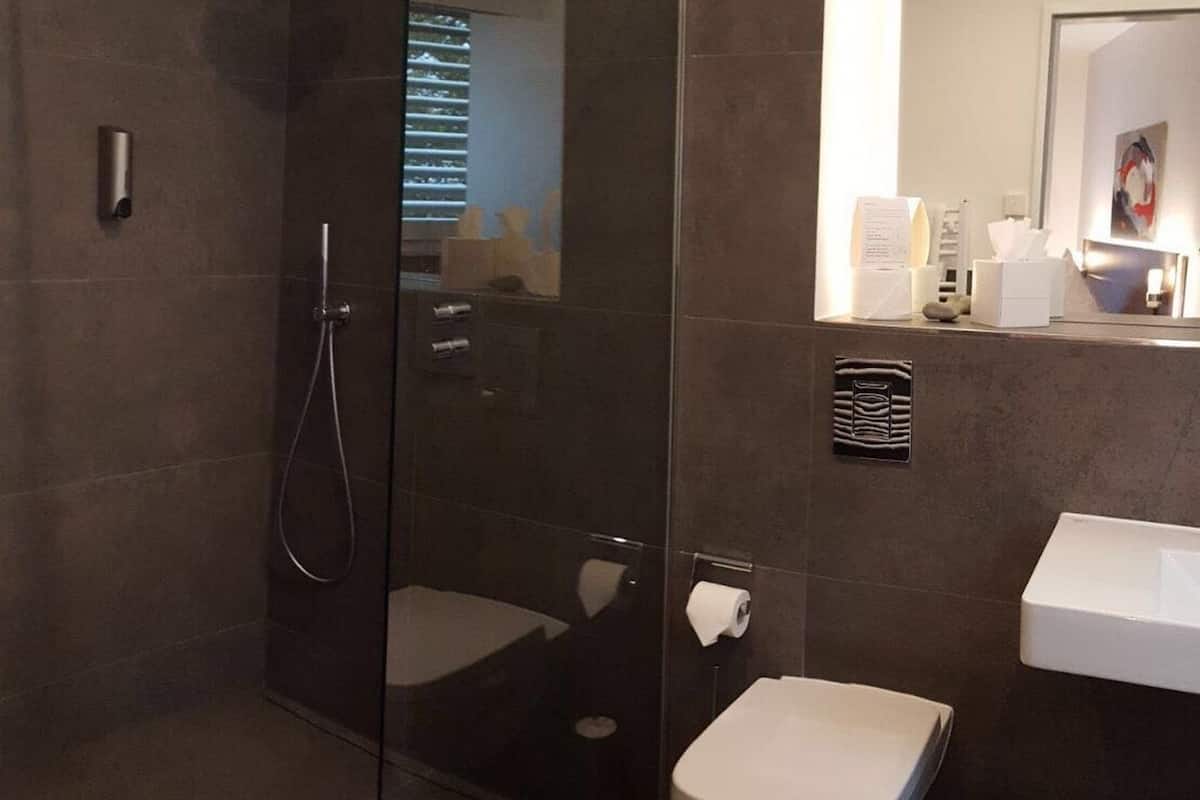 shower, rainfall showerhead, eco-friendly toiletries, hair dryer