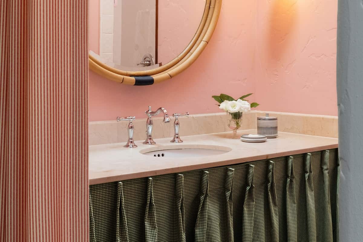 separate bathtub and shower, deep-soaking bathtub, designer toiletries