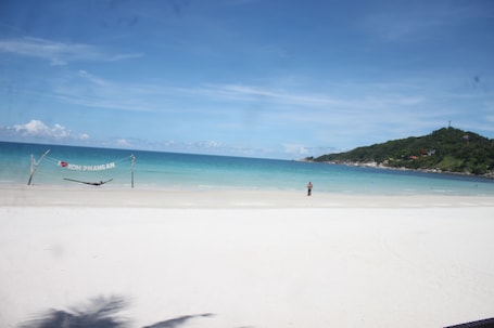 En la playa, toallas de playa, vóleibol de playa