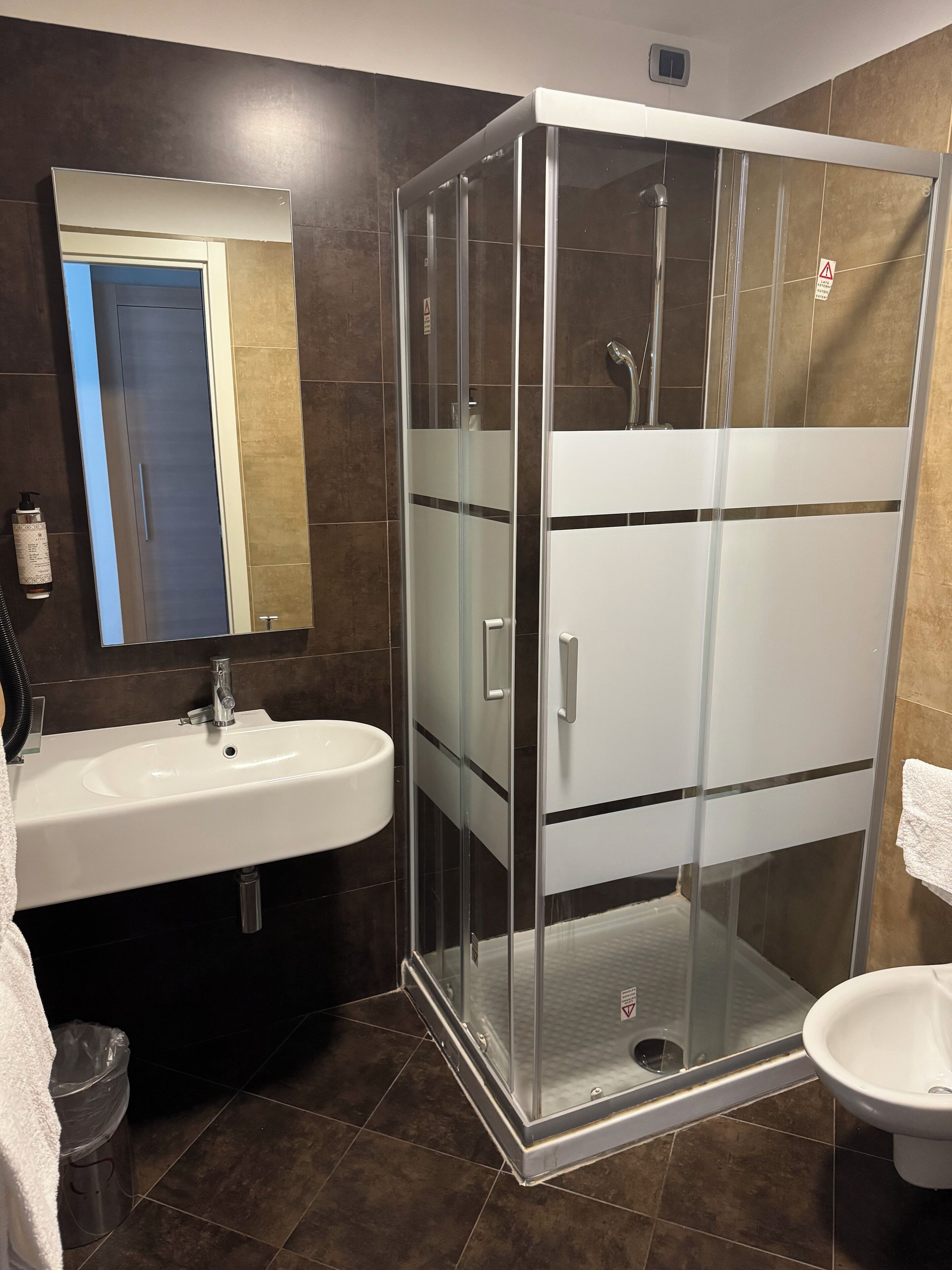 shower, free toiletries, hair dryer, bidet