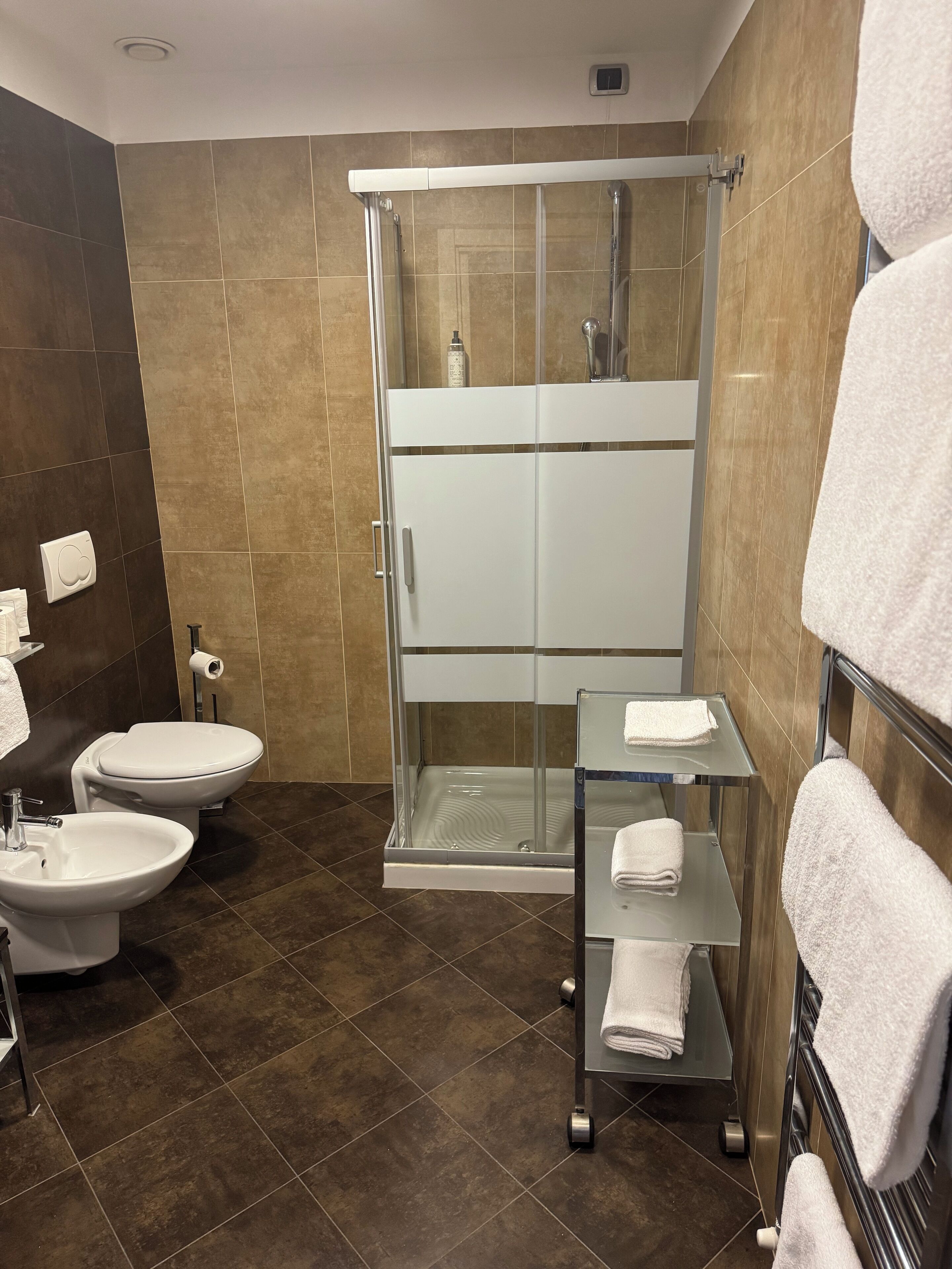 junior suite | bathroom | shower, free toiletries, hair dryer, bidet