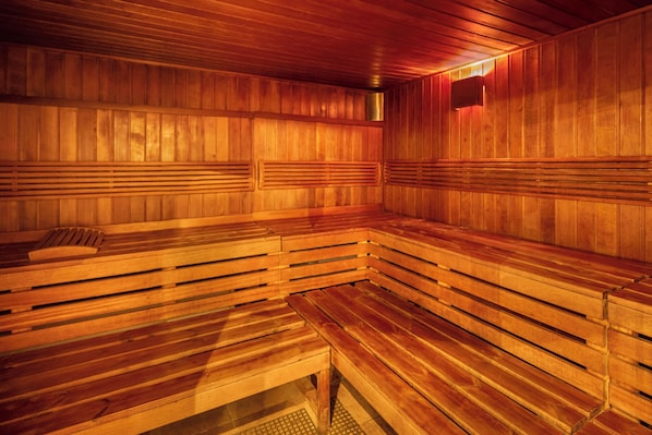 Sauna seca, sauna a vapor, banho turco/hammam, tratamentos corporais