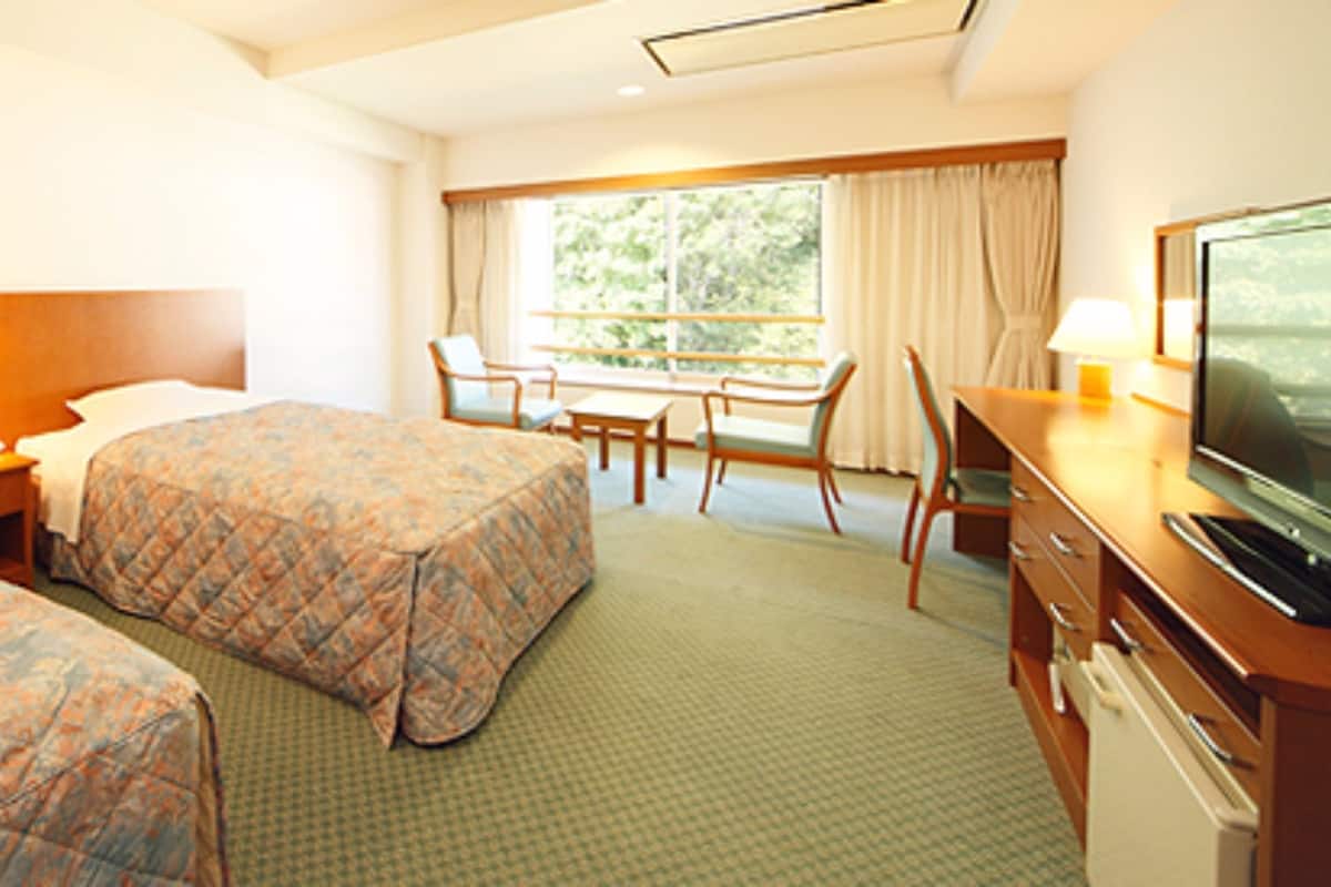 Chambre avec lits jumeaux, non-fumeur, salle de bains commune
