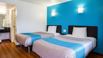 Standard Room, 2 Double Beds, Non Smoking, Refrigerator & Microwave | Desk, blackout drapes, free WiFi, bed sheets