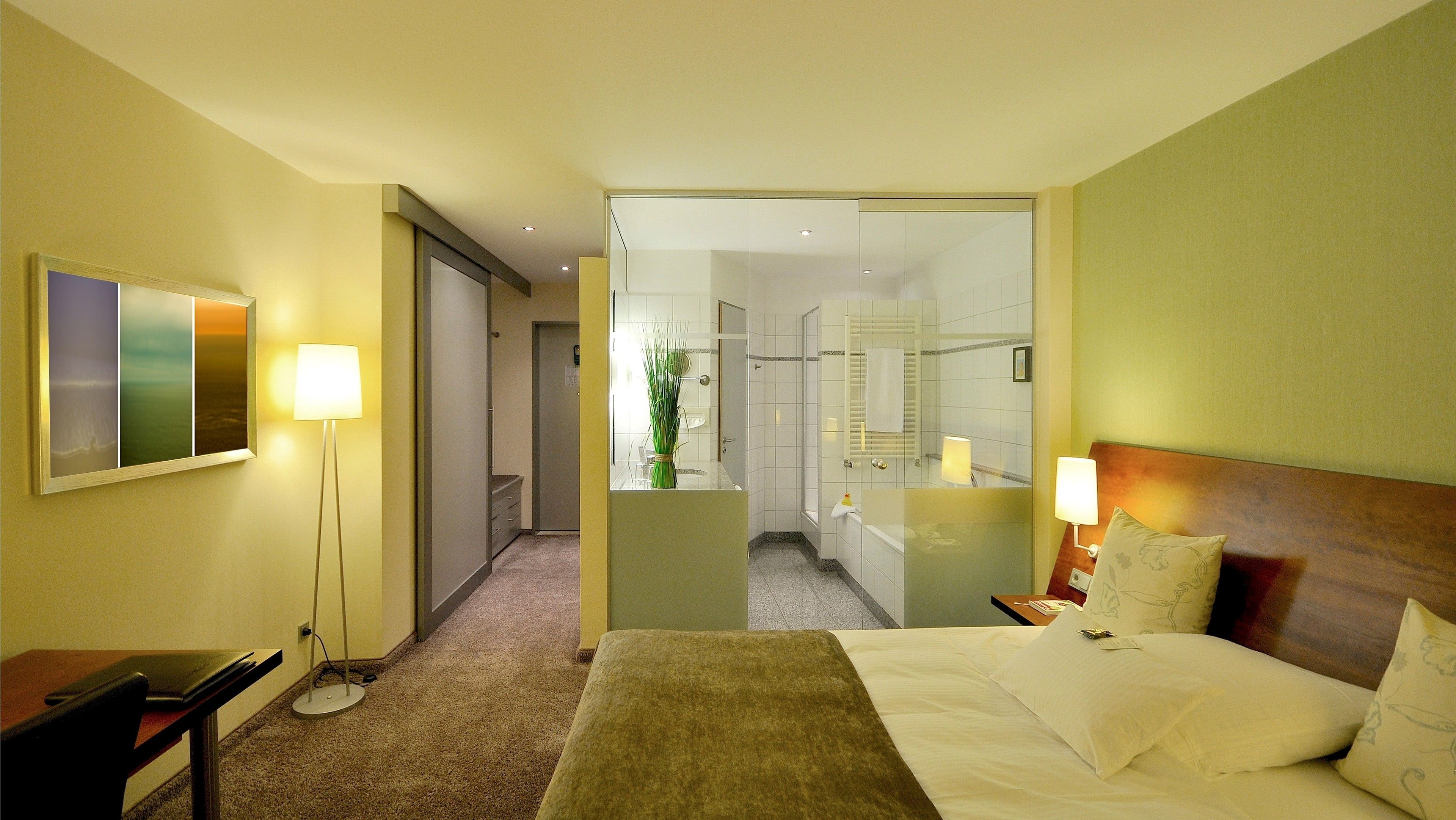 free toiletries, hair dryer, towels