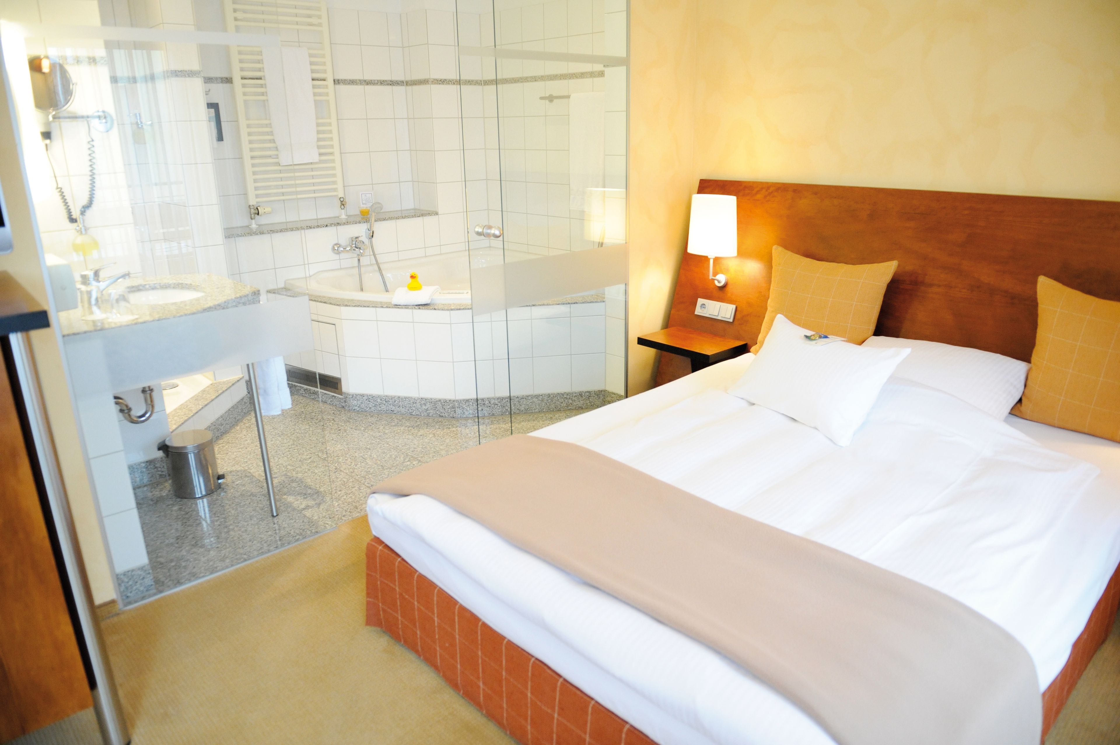 free toiletries, hair dryer, towels