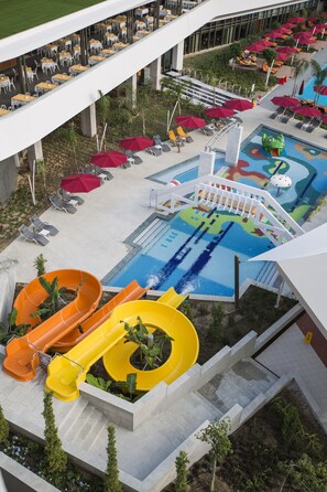 Indoor pool, 2 outdoor pools, open 8 AM to 6:30 PM, pool umbrellas