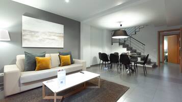 Apartment, 4 Bedrooms, Terrace | Living area | LCD TV, DVD player