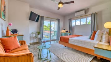 Street view queen suite | 1 habitación, wifi gratis y ropa de cama