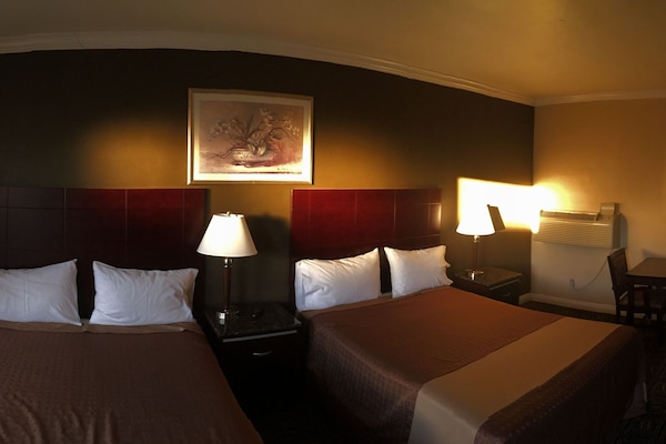 Double Room, 2 Queen Beds | Desk, iron/ironing board, WiFi (free), bed sheets