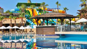 2 indoor pools, 5 outdoor pools, pool umbrellas, sun loungers